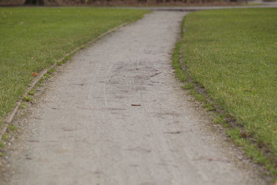 Surface level of dirt road on field