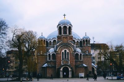 Facade of cathedral against sky