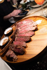 High angle view of food on table