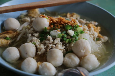 Close-up of soup in bowl