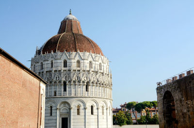 Low angle view of a building against clear sky