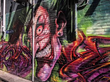 Digital composite image of graffiti on wall