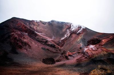 View of volcanic mountain