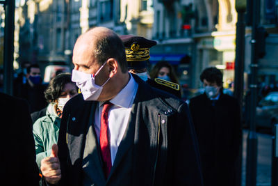 People standing in a city