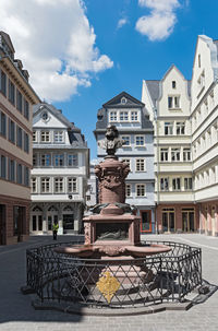 Stoltze fountain at the chicken market in the reconstructed historic old town