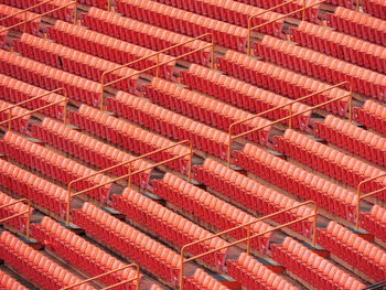 Full frame shot of bleachers at stadium