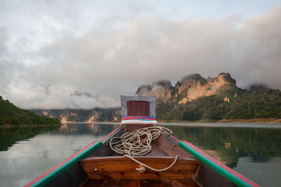 Beautiful nature at cheow lan lake, ratchaprapha dam, khao sok national park in thailand