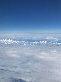 Aerial view of clouds over blue sky