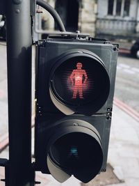 Close-up of road signal