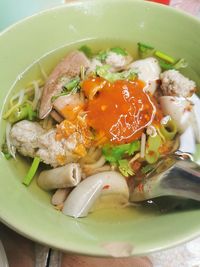 Close-up of meal served in bowl