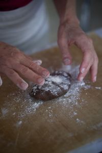 Preparing homemade christmas gingerbread houses