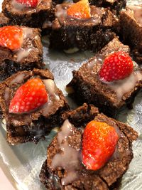 High angle view of cake