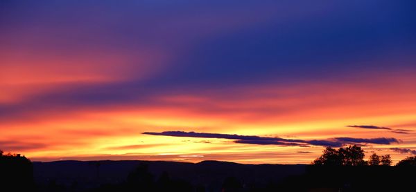 Scenic view of dramatic sky during sunset