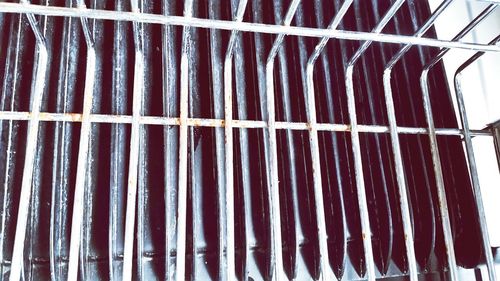 Low angle view of metallic structure at construction site