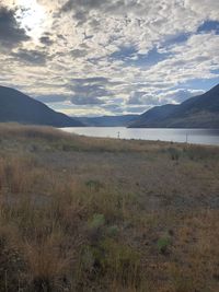 Scenic view of field against sky