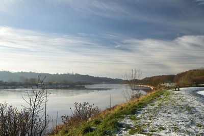 Scenic view of river against sky