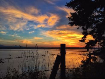 Scenic view of sea during sunset