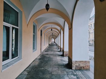 Empty corridor of building