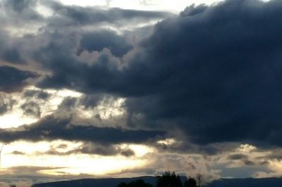 Low angle view of cloudy sky during sunset