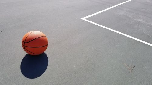 High angle view of basketball court