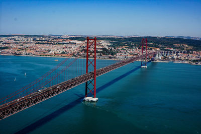 High angle view of bridge over sea