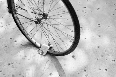 High angle view of bicycle on street