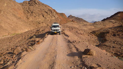 Car on road in desert