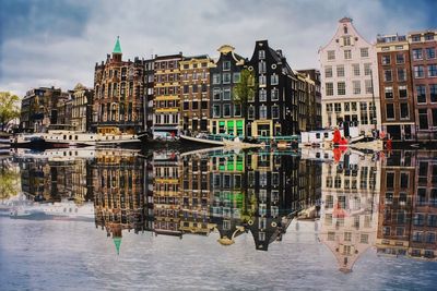 Reflection of buildings in water