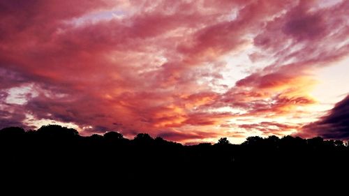 Scenic view of dramatic sky during sunset