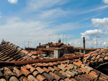 View from roofs, on a cloudy day in venice italy.