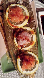 Close-up of served food