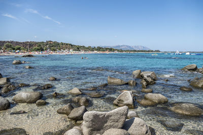 Scenic view of sea shore against sky