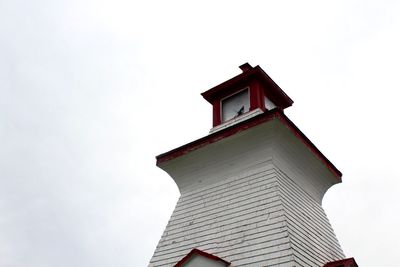 Low angle view of lighthouse against clear sky
