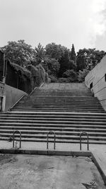 Steps and mountain against sky