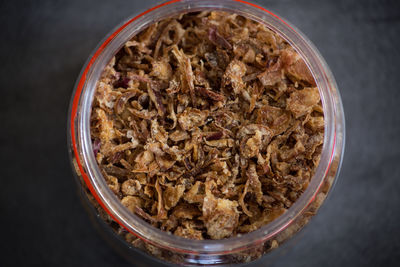 High angle view of breakfast in bowl