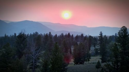 Scenic view of landscape against sky during sunset