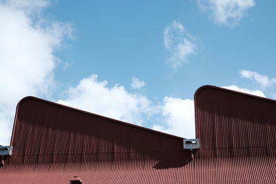 Low angle view of factory against sky