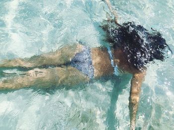 High angle view of swimming pool in sea