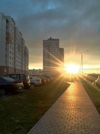 Sun shining through clouds