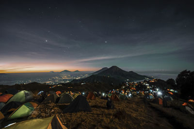 A beautiful night view from mount andong central java