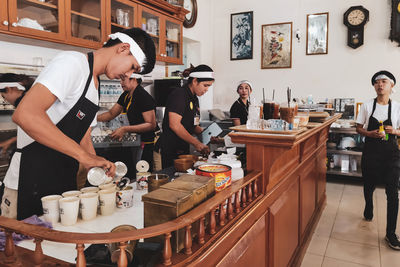 People working on table