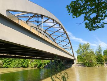 Bridge over river against sky