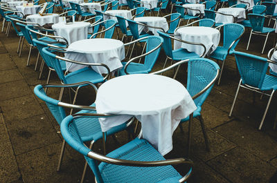 Empty chairs and tables