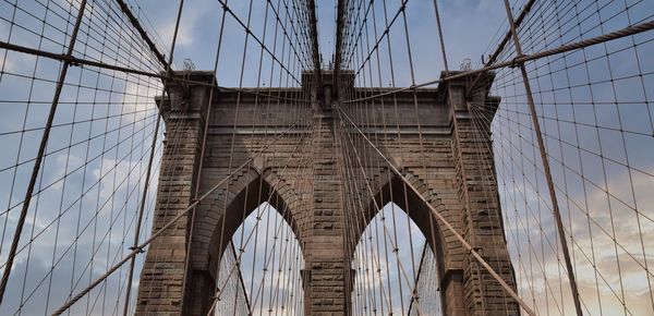 Low angle view of suspension bridge