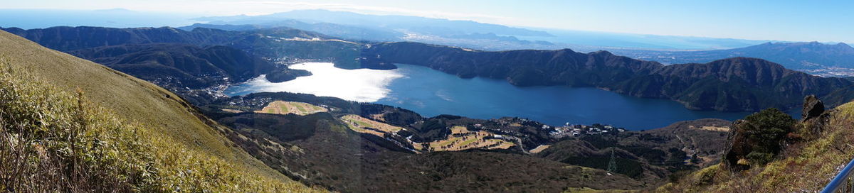 Panoramic view of mountains against sky