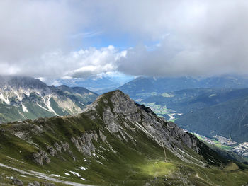 Scenic view of mountains against sky