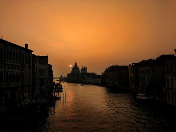 View of buildings at sunset