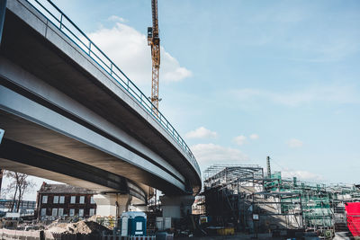 Low angle view of highway bridge