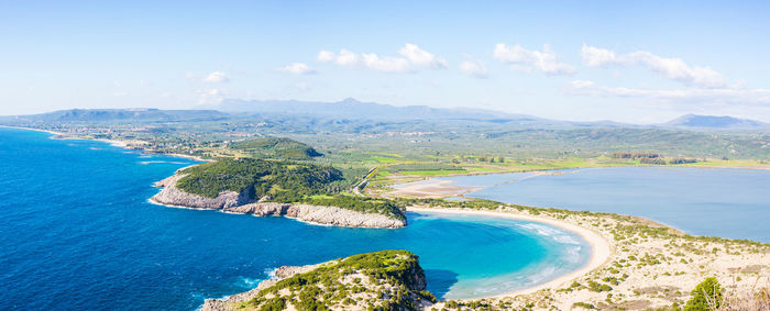 High angle view of sea against sky