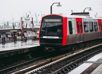 Train on railroad station platform